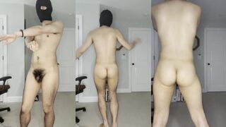 Amateur dancer stripped bare solo Asian twink gets throat fucked
