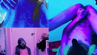 Gay Solo Moaning Thong Dildo Jerk Off Compilation cum shot close up cock