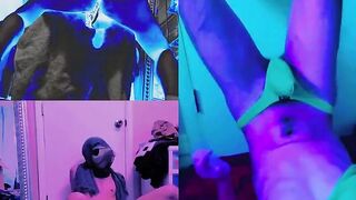 Gay Solo Moaning Thong Dildo Jerk Off Compilation cum shot close up cock