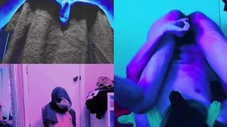 Gay Solo Moaning Thong Dildo Jerk Off Compilation cum shot close up cock