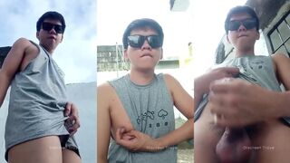 Filipino Boy Caught Masturbating Outside Neighbor's House Cums Hard
