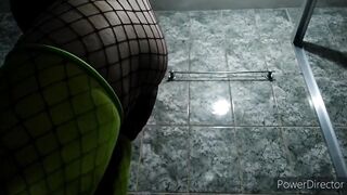 Femboy twinks flex their jiggly bubble butts in fishnets