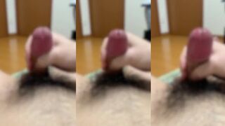 Big thick Asian twink strokes his dick raw gorgeous cumshot solo