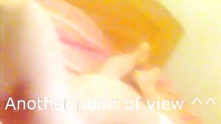 Twink strokes his dick on bed until cumshot gushes far moaning orgasm