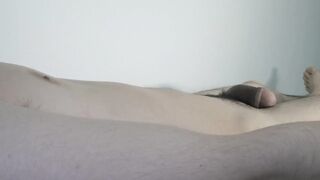 Curved Japanese college boy destroyed by brutal handjob cumshot