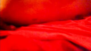 Asian twink in skimpy underwear strokes his fat cock till it leaks cum all over the bed
