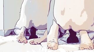 Same Dick Different Day Twink Gets Gaped Raw in Cartoon Solo Anal