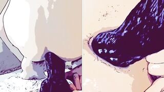 Same Dick Different Day Twink Gets Gaped Raw in Cartoon Solo Anal