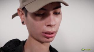 Asian Twink Fills Juicy Papaya with Thick Cream