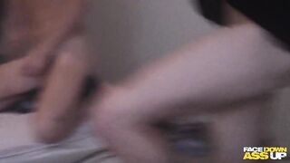 Gangbanged Twink Choked on Big Cocks Gets Creampie Load