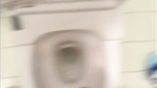 Japanese twink boy cumshot in toilet solo masturbation raw cum gushing eruption