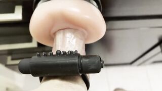 Asian twink gets destroyed by thick cock in fleshlight quickie creampie