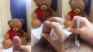Teddy ruined watching his steaming load drizzle everywhere