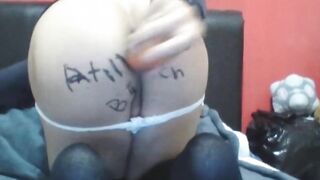 Your Latin sissy twink worships my dick now gagging anal tribute