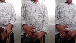 Filipino Twink Flashes His Thick Porn Dick in Public Restroom Gooning