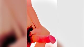 Asian teen boy whips out his thick cock for the camera