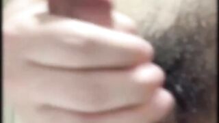 Twink jerks off hard in toilet until big dick cumshot ruins his tight hole