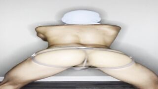 Asian femboy twerks so hard his bussy leaks college cum