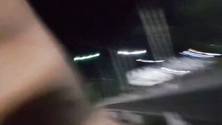 Twink strips public at night exhibitionist caught on camera