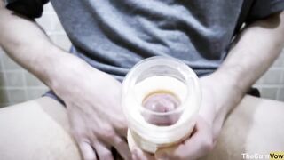 Femboy toy too small for monster cock destroyed cum explosion