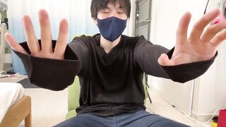 Black sweater jersey chokes my throbbing cock while I explode massive cum handjob
