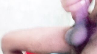 Black boy gushes thick cum while jerking off his big dick