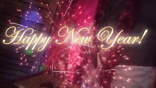 New Year French twink jerks off gags down his own cum in glass