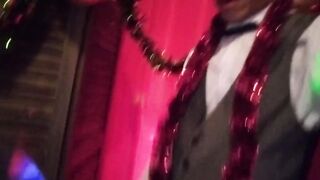 New Year French twink jerks off gags down his own cum in glass