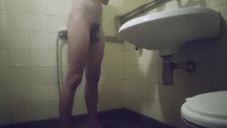 Twink boy bath time solo cumshot destroyed all over