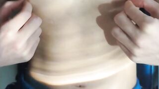 Twink nipple fucks his own ass while jerking off to gay nipple massage