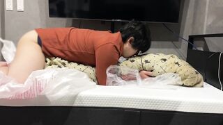 Raw deep kiss on futon drives huge cumshot asian twink gags messy