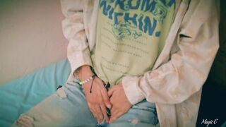 Twink’s Big Cock Pulsing Precum Gushes Thick Cumshots Overload