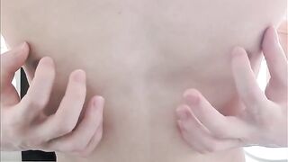 Gay Japanese twink jerks his nipples raw till he drools