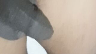 Thick ebony ass destroys thick Asian twink gagging on daddy's cum