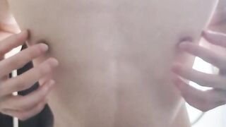 Japanese twink str8 dude wrecks his own nipples raw solo