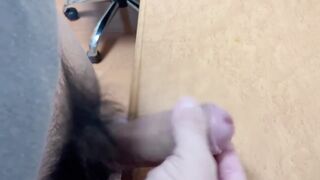 Giant cock twitches as twink jerks off watching precum drip