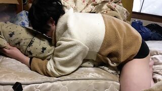 Gay Asian student solo fucks himself raw huge cumshot