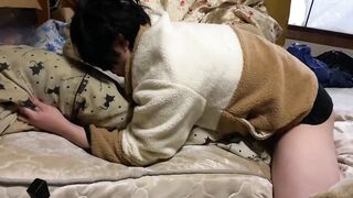 Gay Asian student solo fucks himself raw huge cumshot