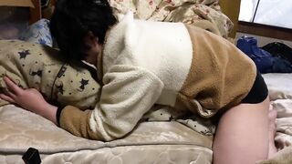 Gay Asian student solo fucks himself raw huge cumshot