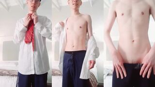 Mommys boy schoolboy got exited after class and fucked by suited daddy