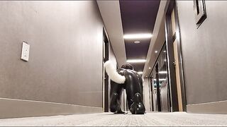 Kitty Gets Risky in the Public Elevator Going in Raw and Hard