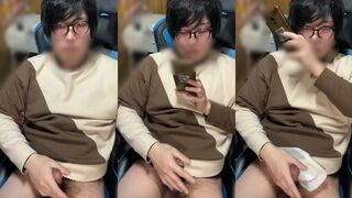 Asian Student Gets Crazed Cumshot While Solo Masturbating in Quiet Cafe
