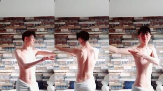Cute boy dances like a hawaiian and gets breed raw