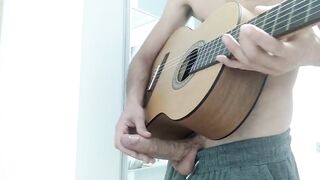 Gigantic cock solo ends with cumshot