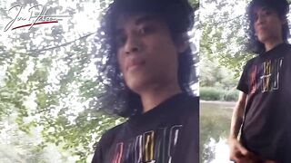 Jon Arteen gets exposed wanking in gay cruising park outdoors cumshot mess