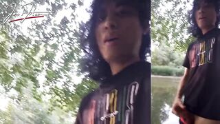 Jon Arteen gets exposed wanking in gay cruising park outdoors cumshot mess