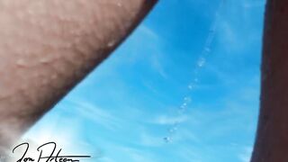 White briefs turn see-through when teen boy jumps in water to show off his bulge