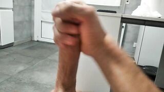 Big Dick Guy Jerks Off Salivated Foreskin Before Gay Blowjob Swallow