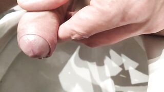 Huge uncut cock ruins mouth pissing overload