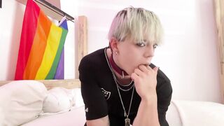 Stepbro takes a deep throatin femboy blowjob raw POV